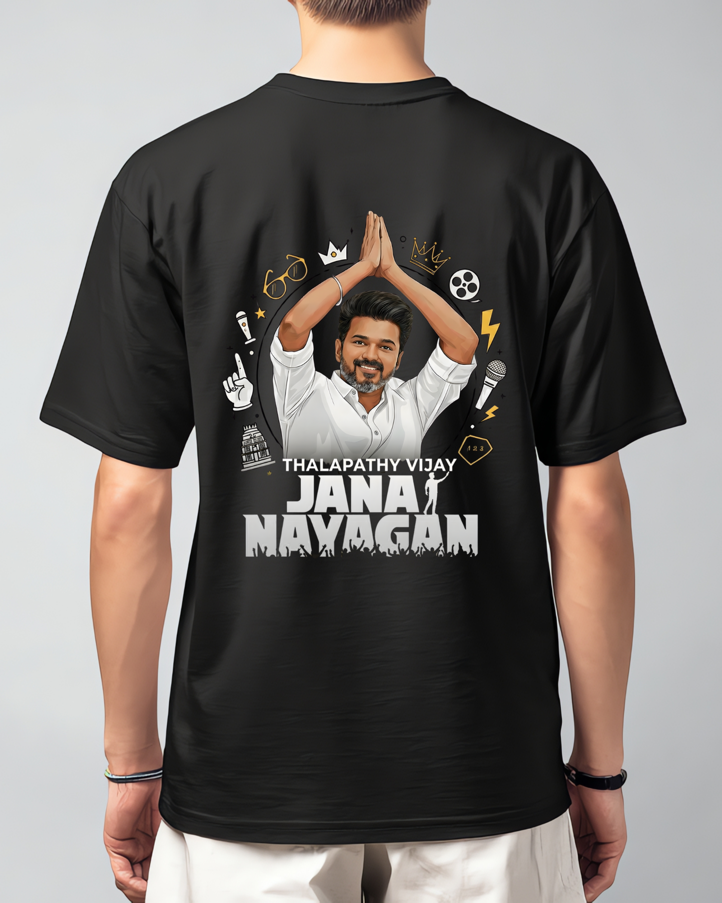 Jana Nayagan T-Shirt – Thalapathy Vijay's Last Film | Unisex Box Fit Drop Shoulder | Ton of Madness